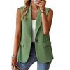 Women's Solid-color  Sleeveless Cardigan Suit Jacket