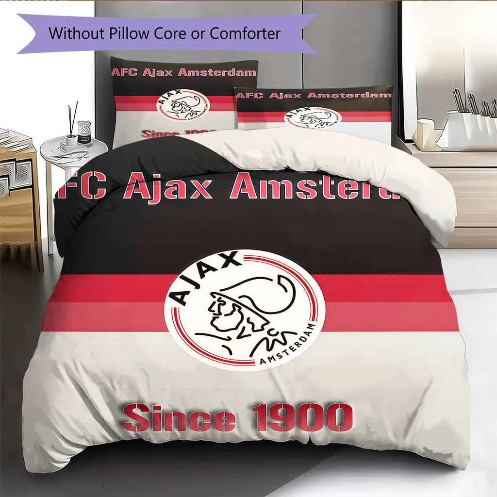 AFC Ajax logo Bedding Quilt Set Quilt Cover Pillowcase Home Decoration Birthday Gift (1 * duvet cover + 2 * pillowcase, without core)