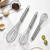 Stainless Steel 6-Wire Egg Beater - 8", 10", 12" Manual Whisk