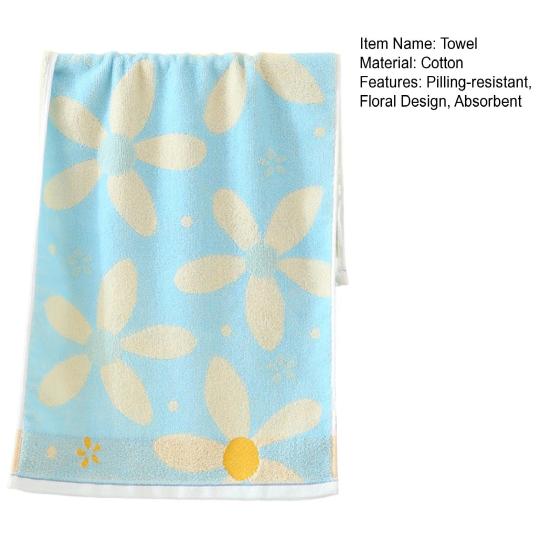 Floral Bath Towel Cotton Soft Absorbent Hand Towel Fast Drying Washcloth Bathroom Towel for Face Spa Kitchen Gym Hotel