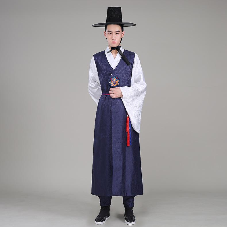 Men's Traditional Korean Hanbok Palace Official Robe - Ethnic North Korean Costume for Photos and Performances