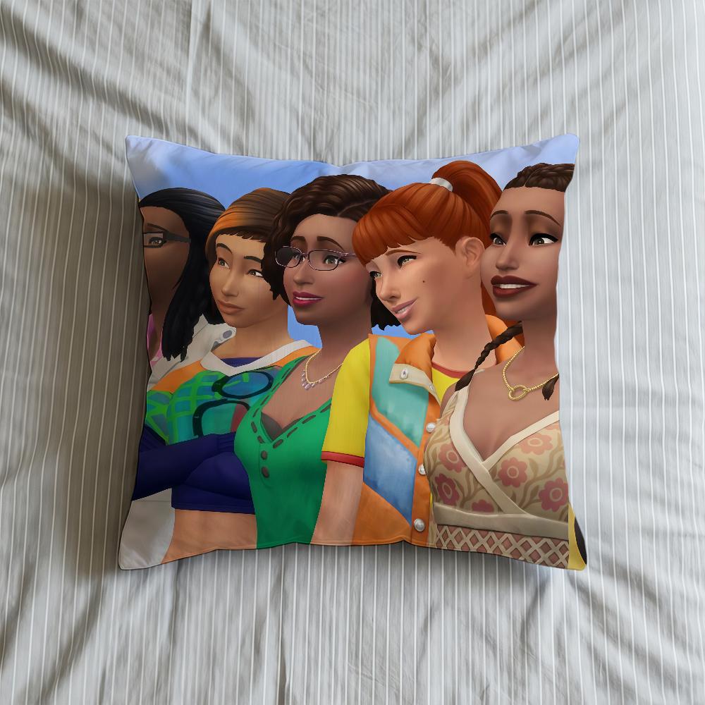 Подушка-чехол S-Sims 4 Квадратный декоративный чехол для подушки-плед Диван Кровать Машина Гостиная Подарки на День Рождения Юбилей