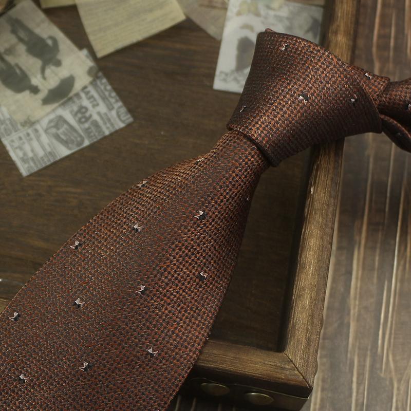 Tie Men'S Retro Coffee Wedding Stage British 8Cm Dress Professional Business Hand Blue Stripe Portuguese Music