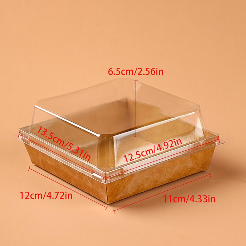 10Pcs Cake Dessert Donut Decoration Box Kraft Paper Cookie Bakery Food Sandwich Packing Box Wedding Birthday Party Supplies