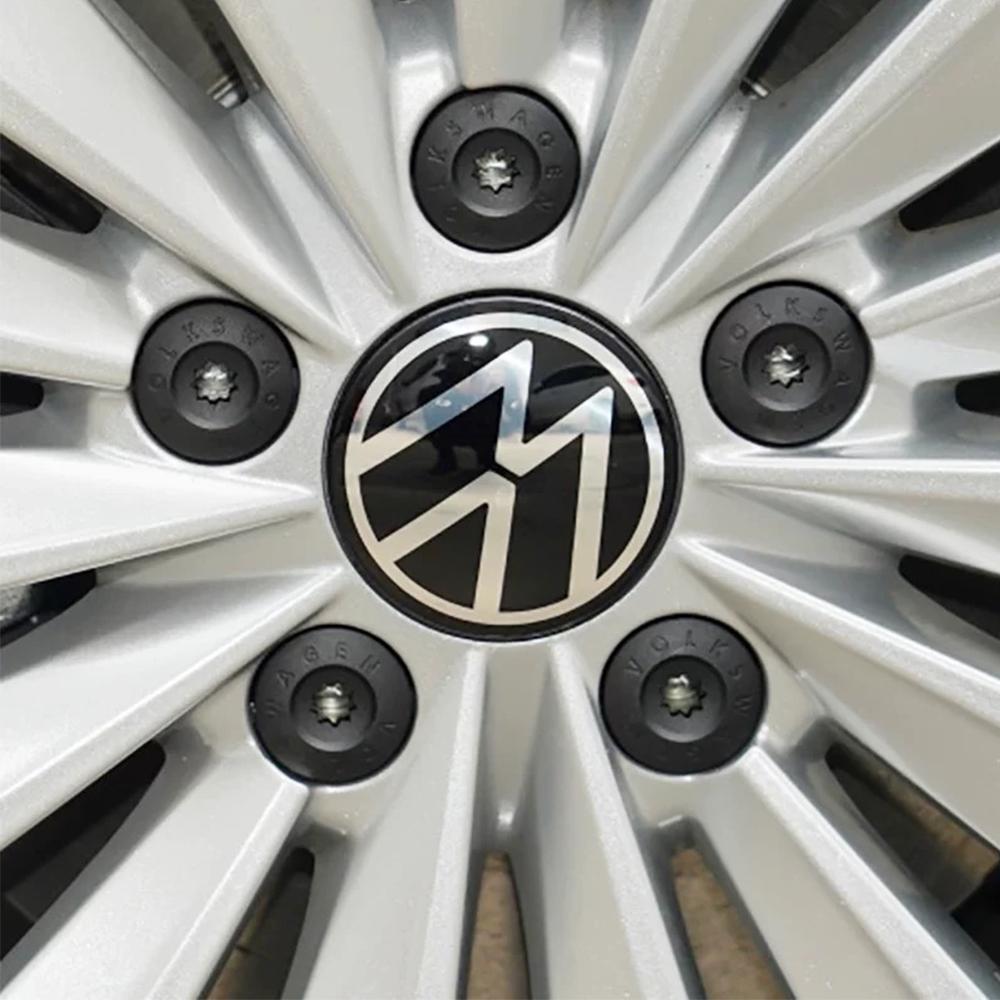 HLSRM1 4Pcs 56mm 60mm 65mm New model 3D Car Wheel Stickers Center Hub Cap Emblem Badge Decal For VW GTI Polo Golf 4 5 6 7 Passat