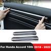 Для Honda Accord 10-го поколения 2018     Накладка-молдинг на внутреннюю панель двери автомобиля из углеродного волокна, Декоративная отделка, Аксессуары для интерьера