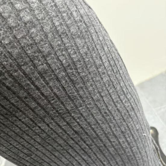 Maxi Skirt with Side Slits High-Waisted Ribbed Long Skirt Solid Color Hip Wrapped Autumn Winter Long Skirt