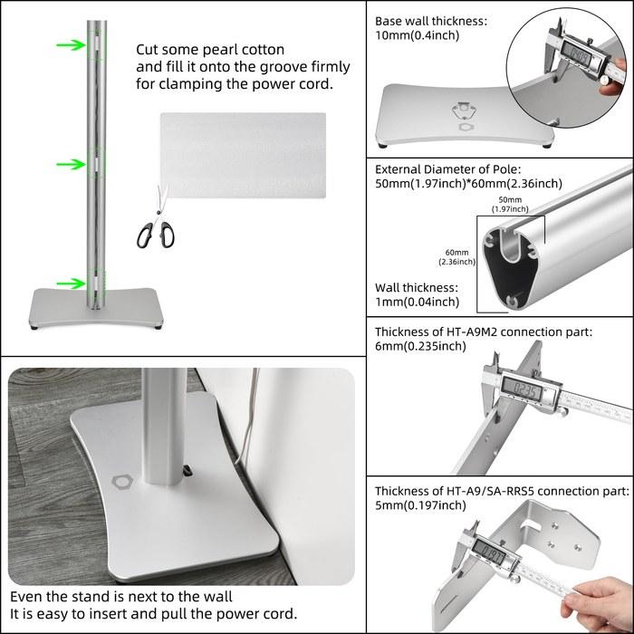 YipuVR Sony HT-A9M2 Home Theater System Speaker Stands HT-A9/SA-RRS5 (Silver)