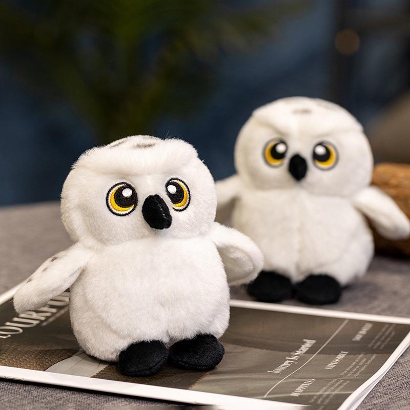 Realistic Snowy Owl Stuffed Animal Plush Toy, Cute Figure Decoration, Kids Educational Tool, Soft Faux Bird