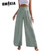 Crushed Floral Casual Pants Trousers Loose Printed Waisted Pants
