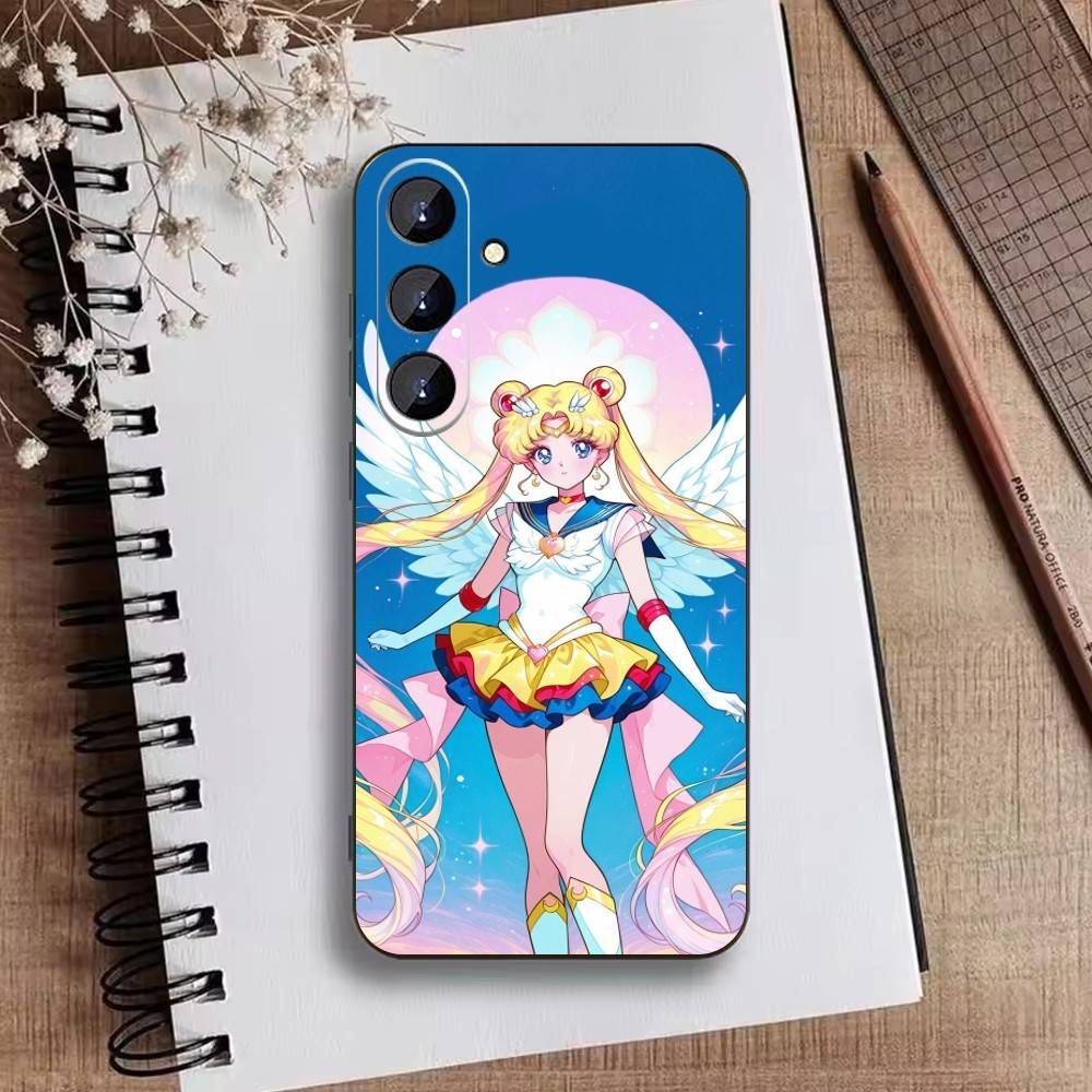 Мультяшный чехол для телефона D-Sailor M-Moons для Samsung Galaxy A73, A21s, A22, A31, A52, A53, A71, A41, Мягкий черный корпус