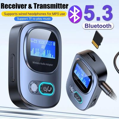 ЖК-дисплей 2-в-1 Bluetooth 5.3 приемник и передатчик Беспроводной аудиоадаптер AUX Bluetooth 3,5 мм
