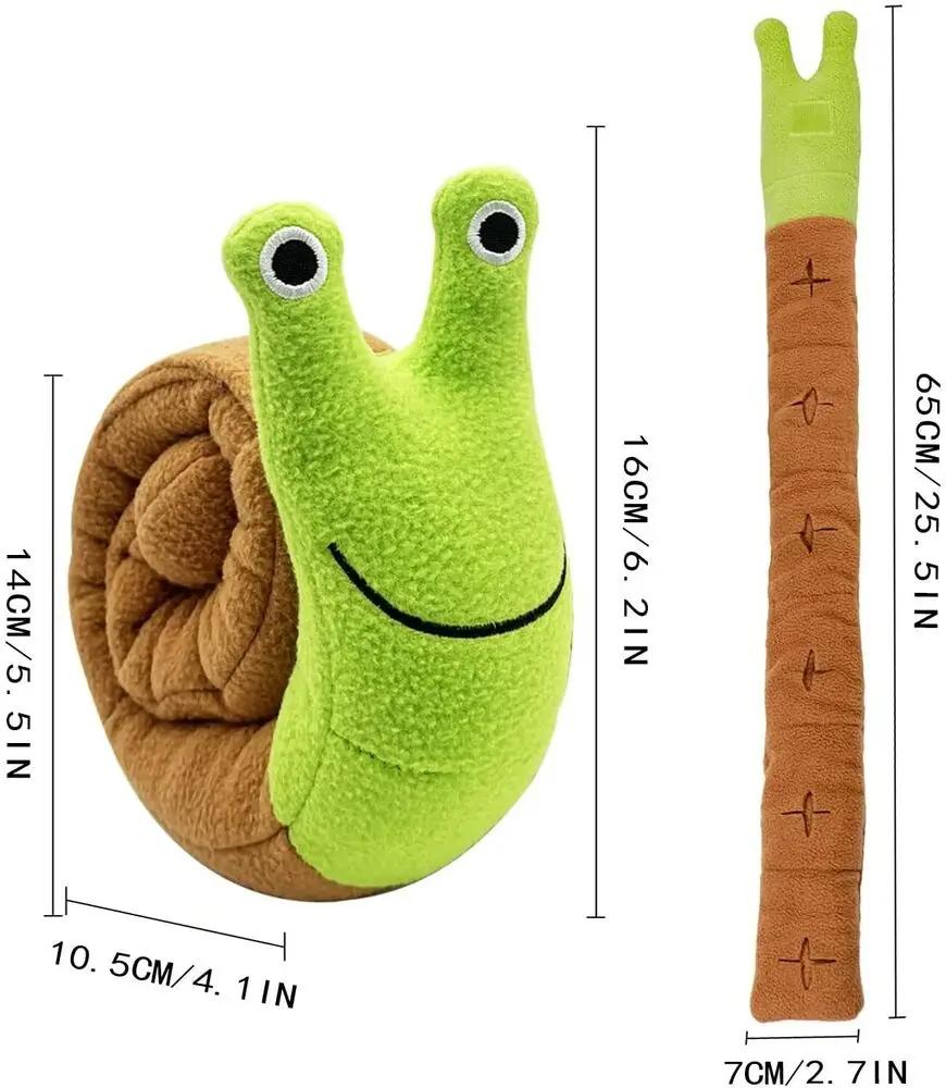 Dog Plush Squeak Toy Pet Sniffing Snails Toys Chewing Bite Resistant Tibetan Food Molar Cat Puzzle Interactive Feeder Accessorie