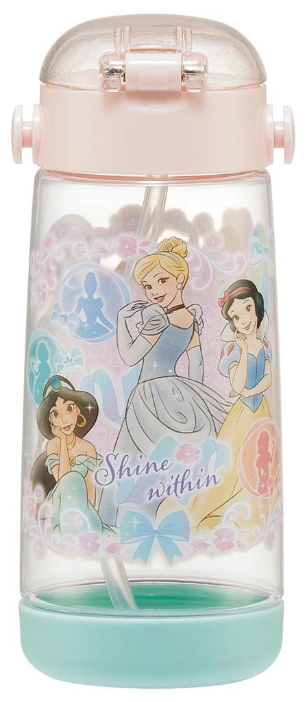 Skater Бутылка для воды с трубочкой Прозрачная бутылка 480 мл Силиконовая Disney Princess 25 Девочек PDSH5 Детская