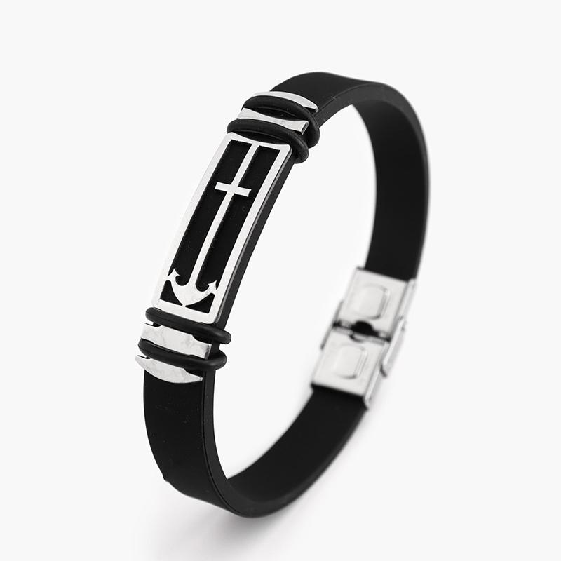 Готический титановый стальной браслет-манжета с застежкой для мужчин и женщин, крутые украшения для рук, простой черный браслет, праздничный подарок, аксессуары для браслета