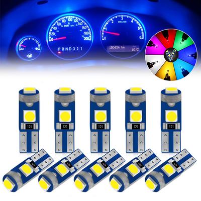 10 шт. 12 В T5 58 74 286 W1.2W Высокая яркость 3030 3SMD Светодиодная лампочка для подсветки приборной панели автомобиля