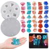 7 Styles Epoxy Resin Dices Moulds Silicone Resin Casting Polyhedron Game Dices Moulds Number Moulds for Diy Board Games