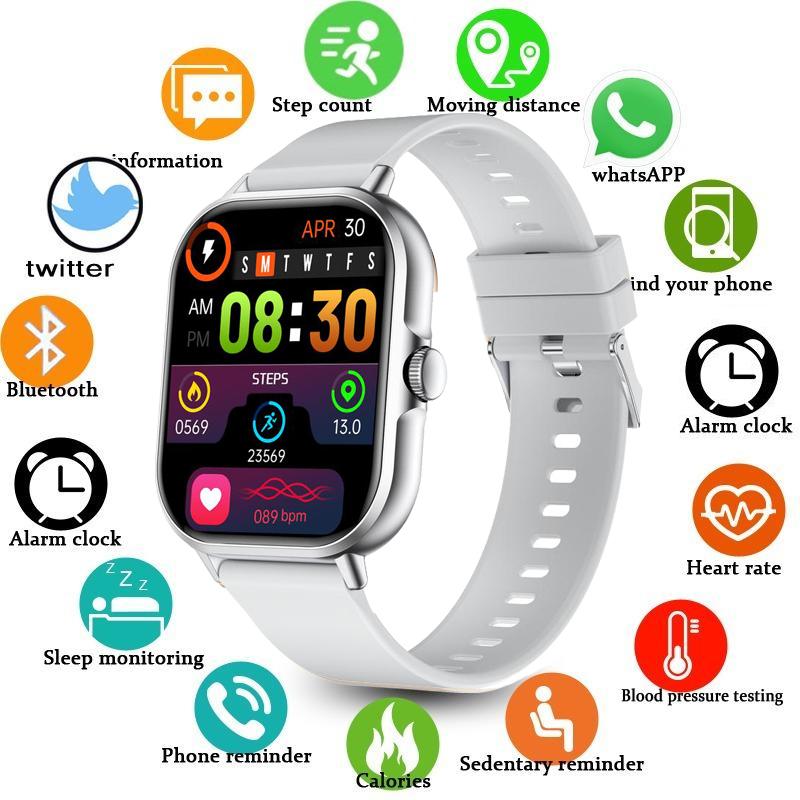 2024 Новые Смарт-часы для мужчин и женщин, сенсорные часы с сенсорным монитором сердечного ритма, водонепроницаемые умные наручные часы