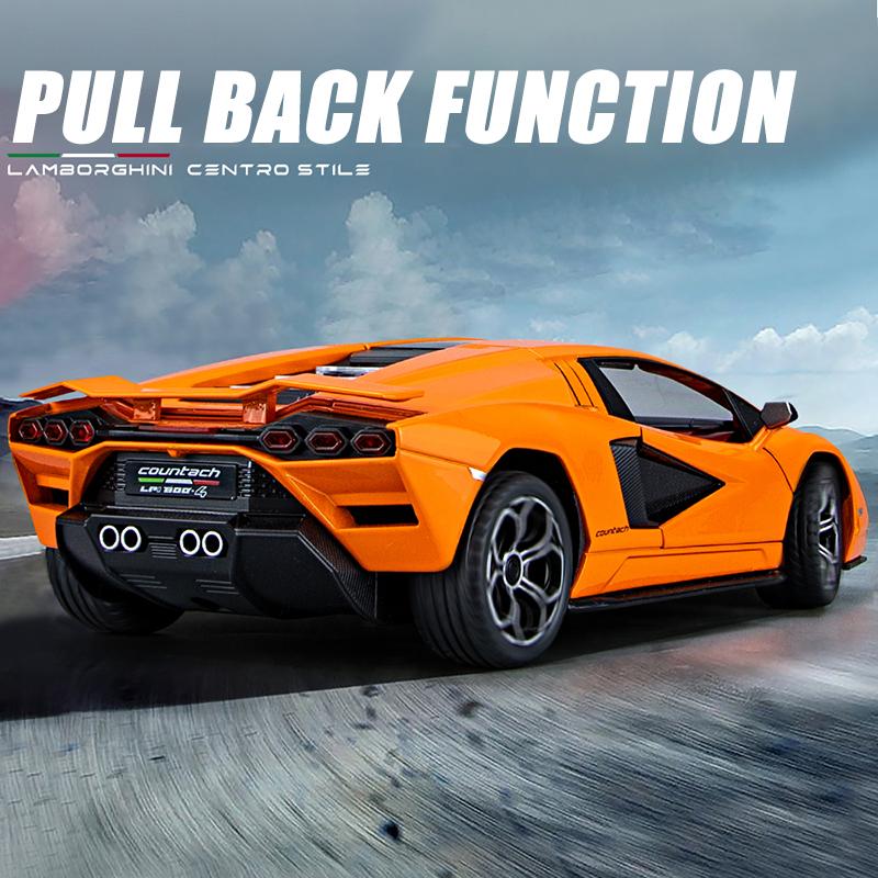 Масштаб 1/24 Lambo LPI800-4, литая под давлением модель автомобиля из сплава, игрушки, откатной автомобиль со звуком и светом для детей, коллекция подарков для взрослых