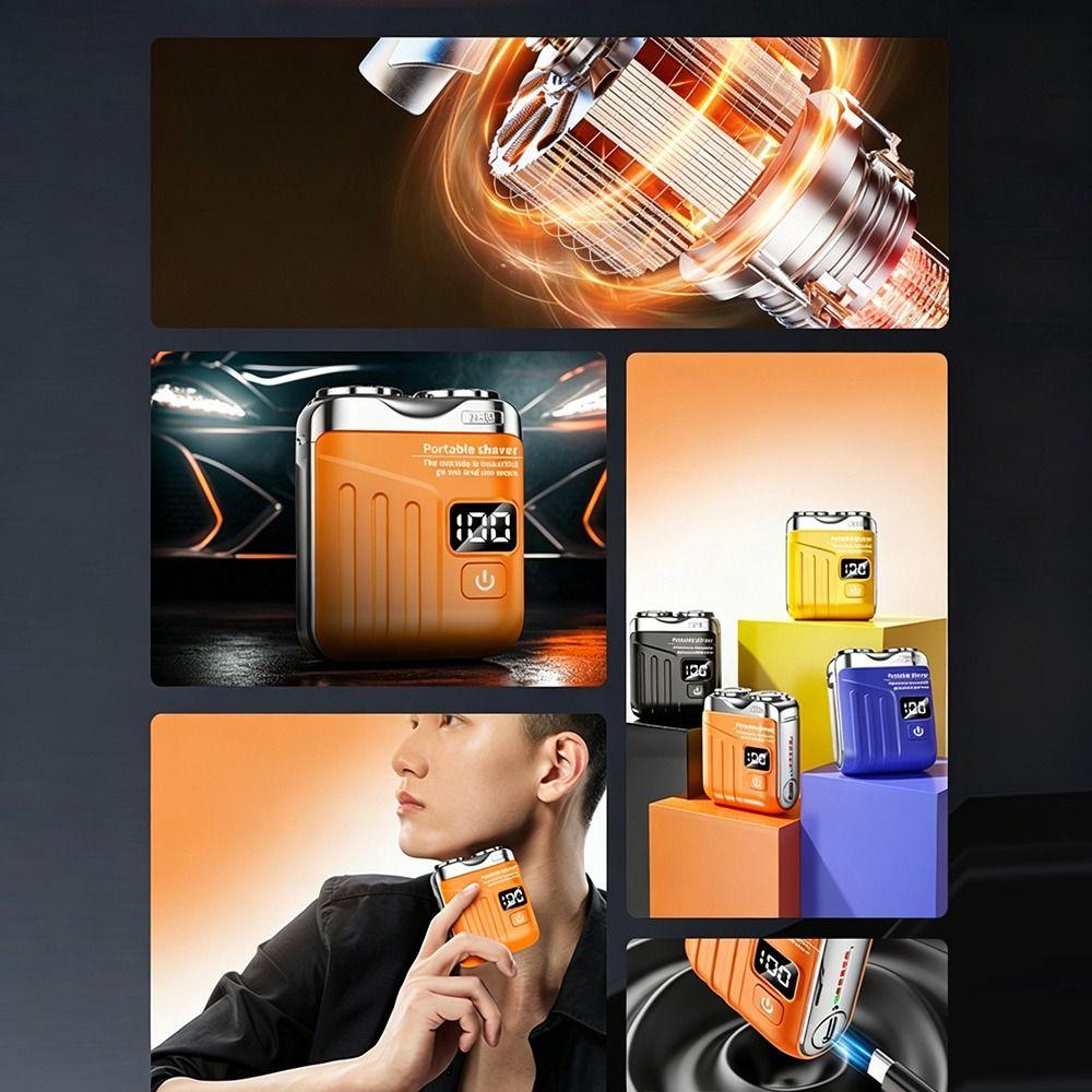 LED Display Electric Shaver Wet Dry Use Face Beard Shaver Facial Hair Razor for Home&Travel