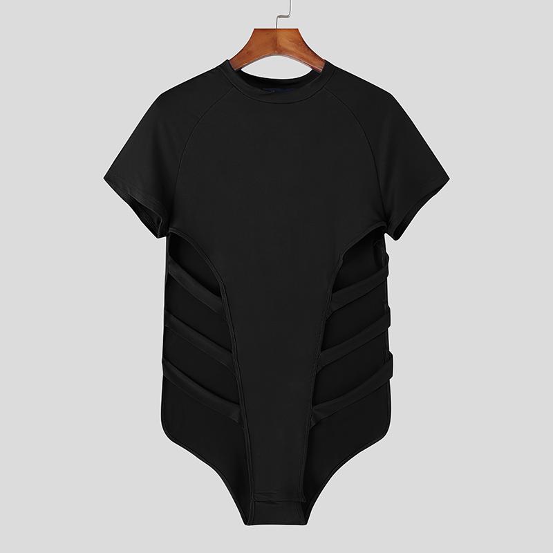 INCERUN Мужские комбинезоны с коротким рукавом и повязками, облегающие комбинезоны, домашняя одежда