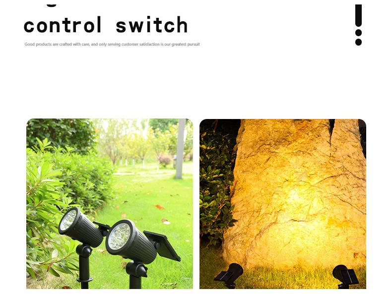 Уличный солнечный водонепроницаемый ландшафтный прожектор для газона и сада