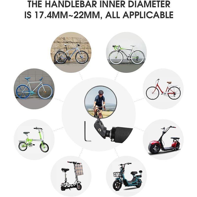 2 шт./компл., зеркало заднего вида для велосипеда, наконечник руля, выпуклое зеркало для велосипеда, предупреждающие велосипедные велосипедные отражатели безопасности