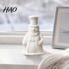 Handicraft Hobby Supply 3D Printed Gentleman Snowman Figurine, Decorative Desktop Ornament, DIY Paintable Unique Christmas Present Statue for Tabletop