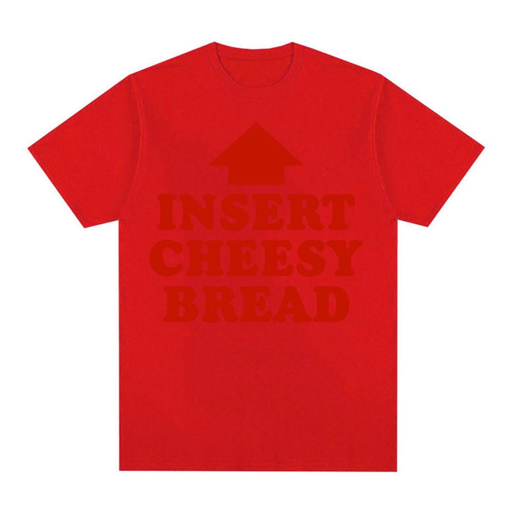 Vintage Funny Insert Cheesy Bread Meme Graphic T-shirt Men Women Fashion Short Sleeve T-shirts Cotton Comfort Oversized T Shirts
