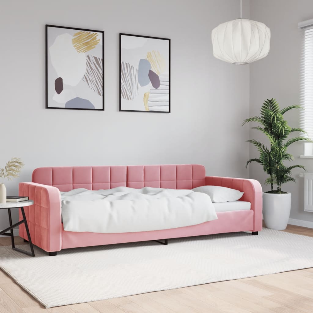 Daybed in Pink 80 x 200 cm Velvet