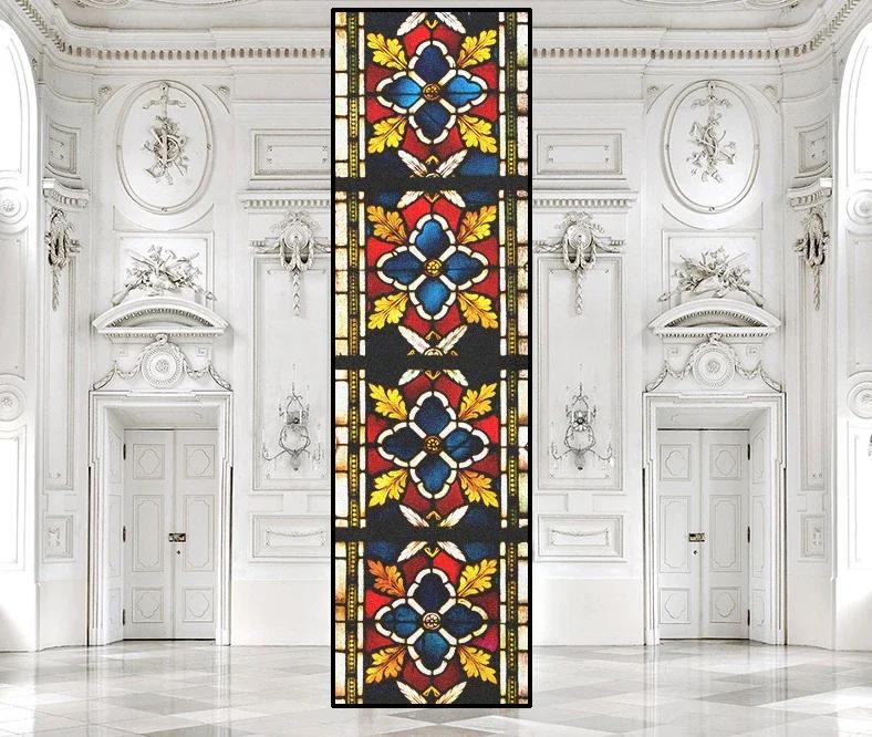 Пленка для конфиденциальности окон в церковном стиле, витражные наклейки на окна, статические цепляющиеся декоративные матовые оконные пленки, индивидуальный размер