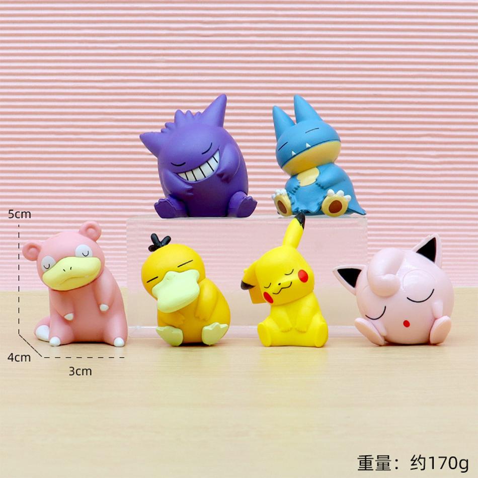 Модель Фигурка Покемон Серия Сон 6 шт./набор Пикачу Генгар Jigglypuff Мелонко Гомбе Псайдак Версия Сон Фигурка ПВХ Игрушки/подарки