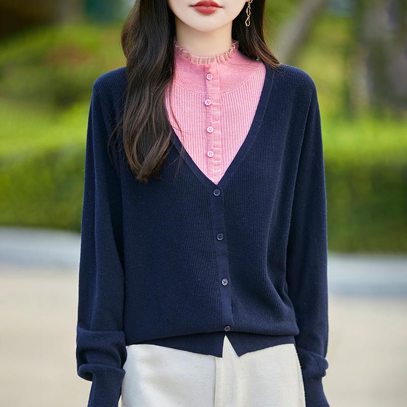 Женский кашемировый свитер Qinghe кашемир 50% шелк 50% шерсть осенне-зимний кашемировый кардиган мягкий и теплый