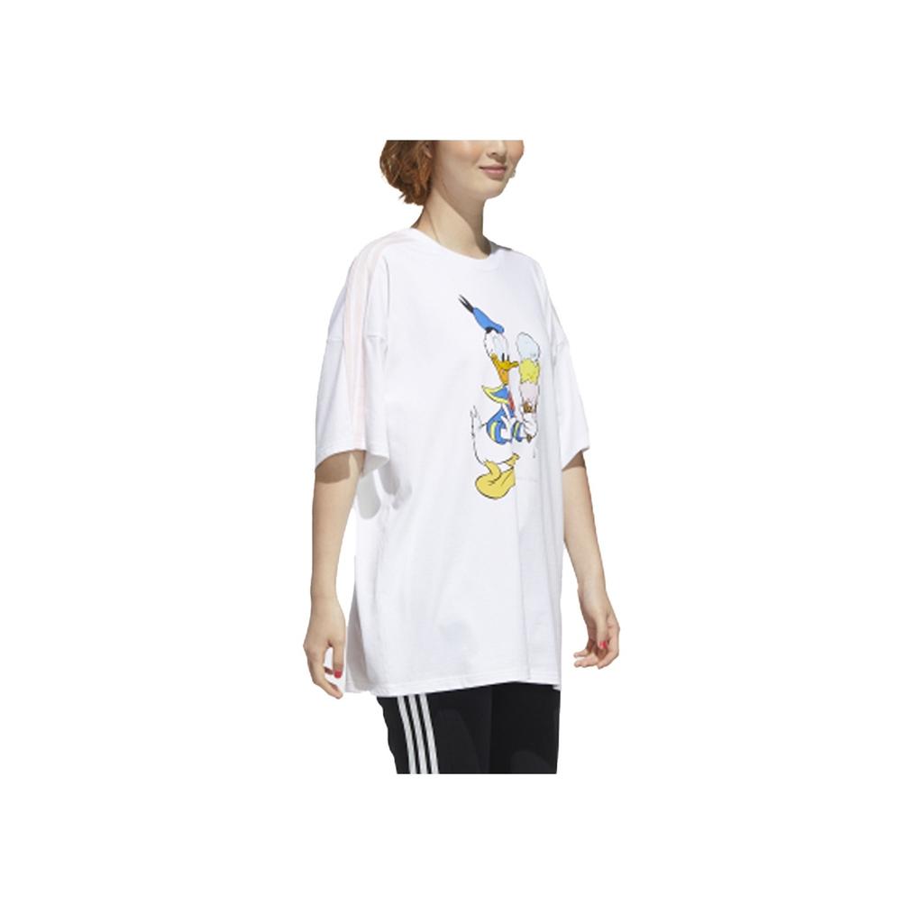 Adidas Neo W Dsny Dd Tee3 Disney Donald Duck Graphic Round Neck Loose Sports Short Sleeve T-Shirt Women Tops White GJ5654