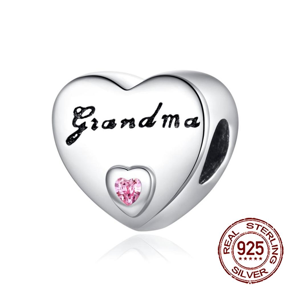 New Charms 925 Silver Sister Daughter Mum Mother Family Love Heart Beads Fit Origina Bracelet Necklace DIY Jewelry