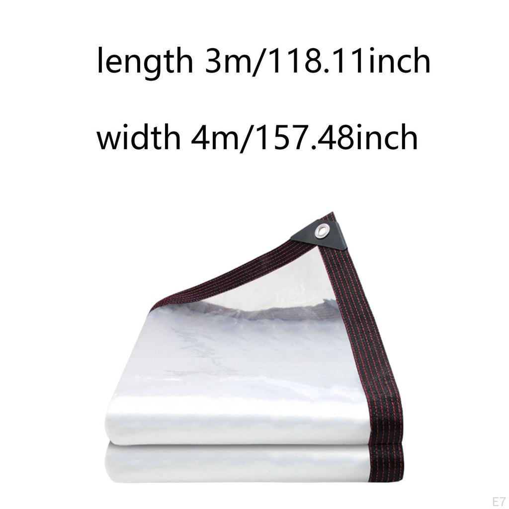 Transparent Tarpaulin Clear Tarp Anti Tear Easy Installation Convenient with Eyelets Waterproof