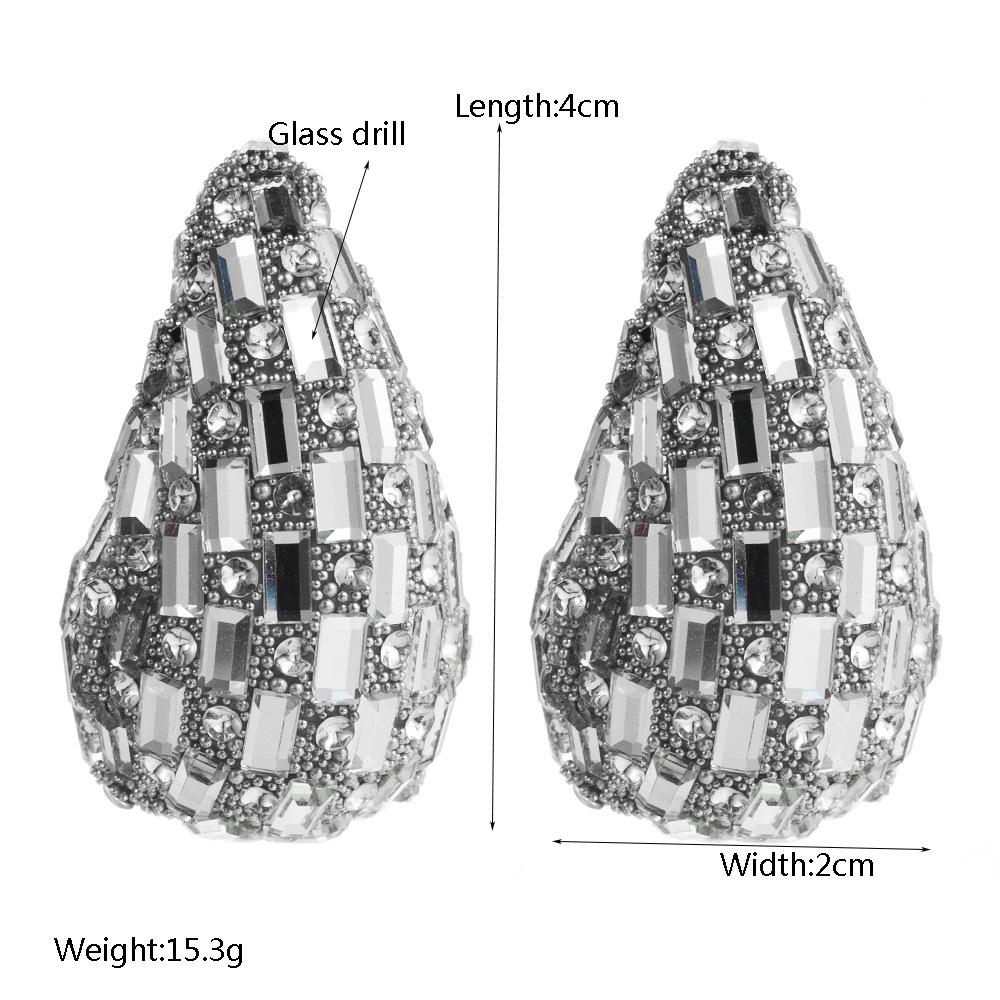 Teardrop Crystal Earrings: Colorful, Diamond-Studded, Luxury Fashion Studs