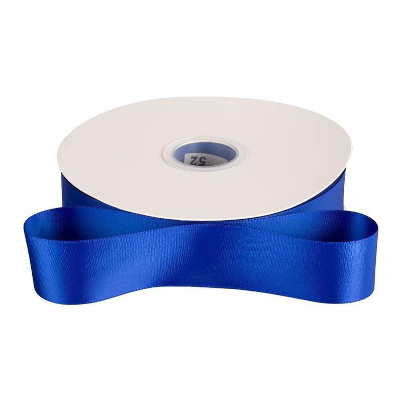 Used [New] [TEKDEERE] Double-sided satin ribbon Width 38mm Length 91M DIY hair ornament decoration material bouquet gift wrapping - Cobalt 0