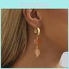 2023 Heart New Design Natural Stone Earrings For Women Orange Fashion Fall