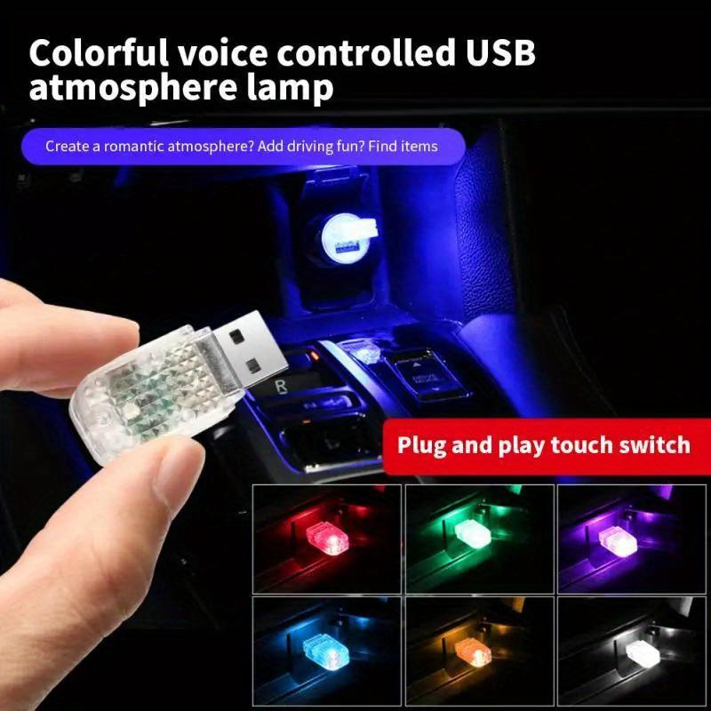 Автомобильный светодиодный свет Атмосфера салона автомобиля USB Неоновый окружающий свет RGB Мини Цветная лампа Портативный Мини-ночник Автомобильный аксессуар