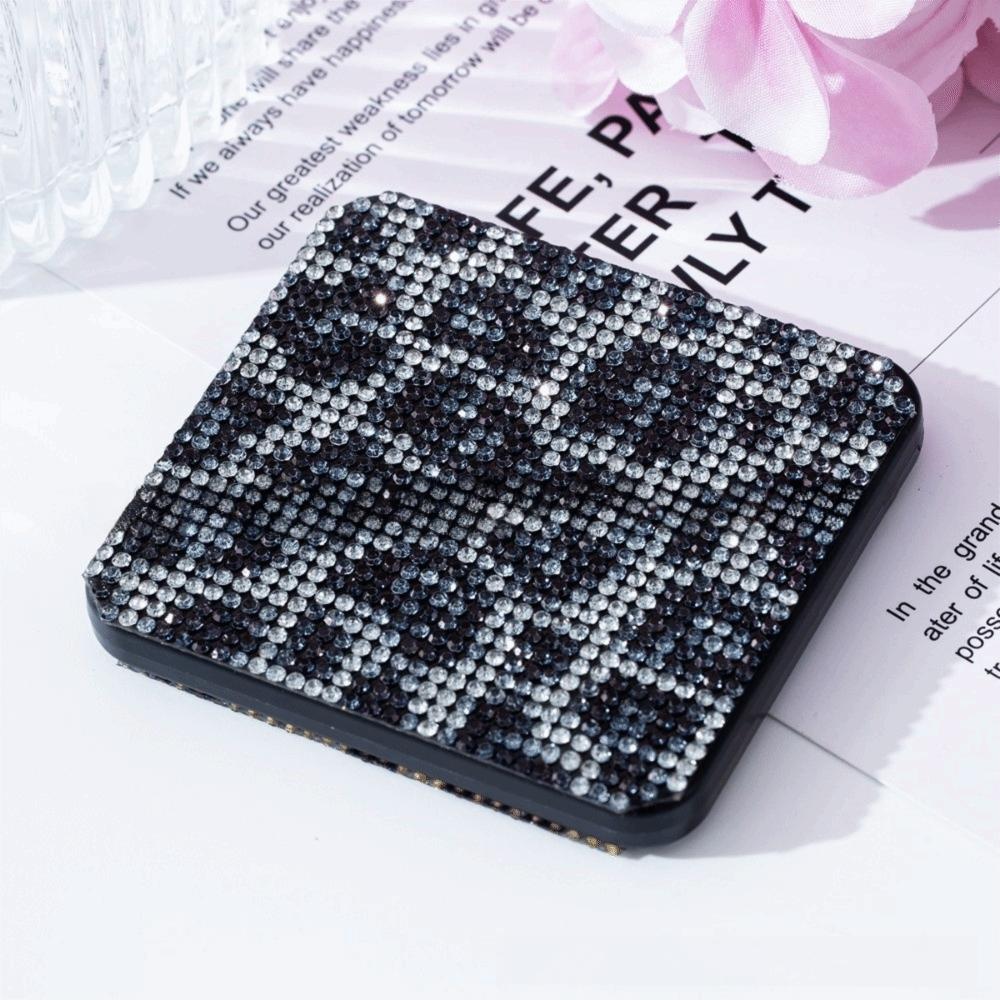 Foldable Design Pocket Mirror Lightweight Foldable Mirror Sparkling Square Mirror Vanity Table Use
