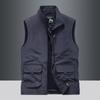 Жилет без рукавов, мужской, на все времена года, для отдыха на открытом воздухе, свободный, большого размера, европейский и американский спортивный жилет с несколькими сумками