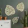 3pcs/set Leaves Plant Wall Decor Rustic Palm Leaves Wall Hanging Vintage Wooden Wall Decoration Art Wall Decor 3 Styles