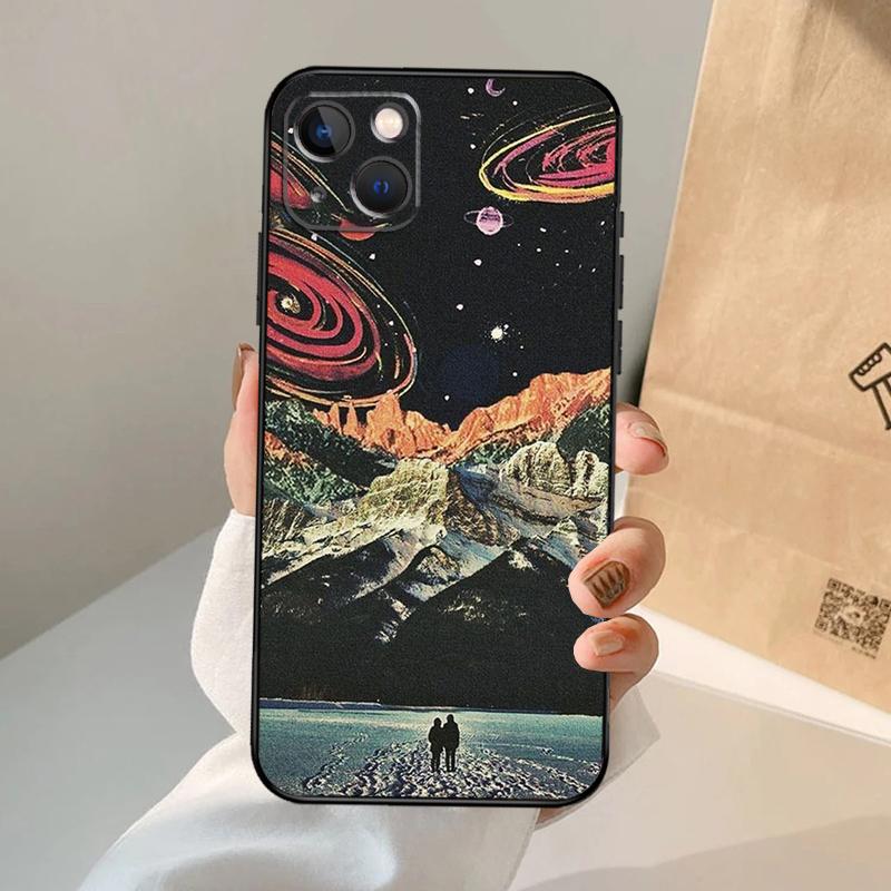 Чехол для телефона Луна Звезды Космос Для iPhone 17 Air 16 15 14 13 12 11 Pro Max 12 13 mini 15 16 Plus 16e Чехол