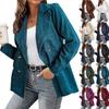 Women's  Spring and Autumn  Corduroy   Casual Jacket Loose Fit Comfortable Outerwear Solid Color Blazers  Button Jacket