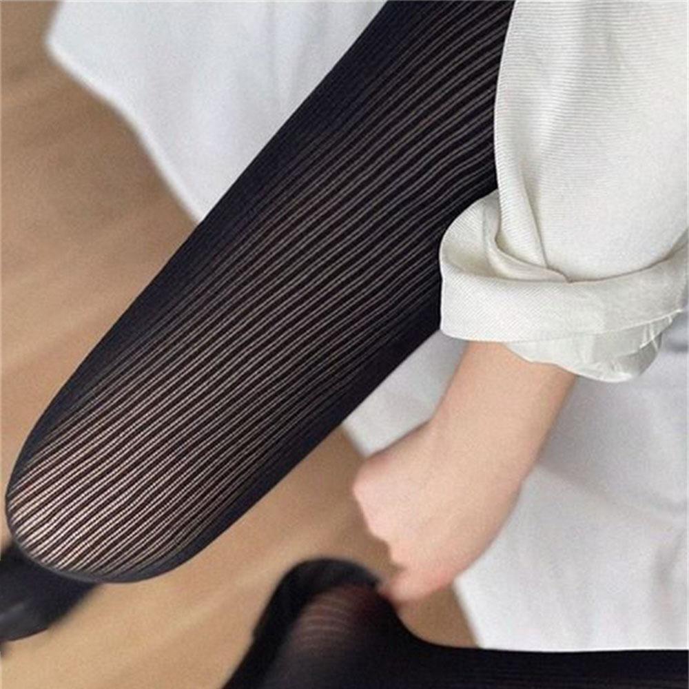 Вязаные чулки в рубчик, колготки для женщин, сексуальные прозрачные полосатые колготки, женские однотонные облегающие цельные летние женские колготки, чулки на ножках, трикотаж