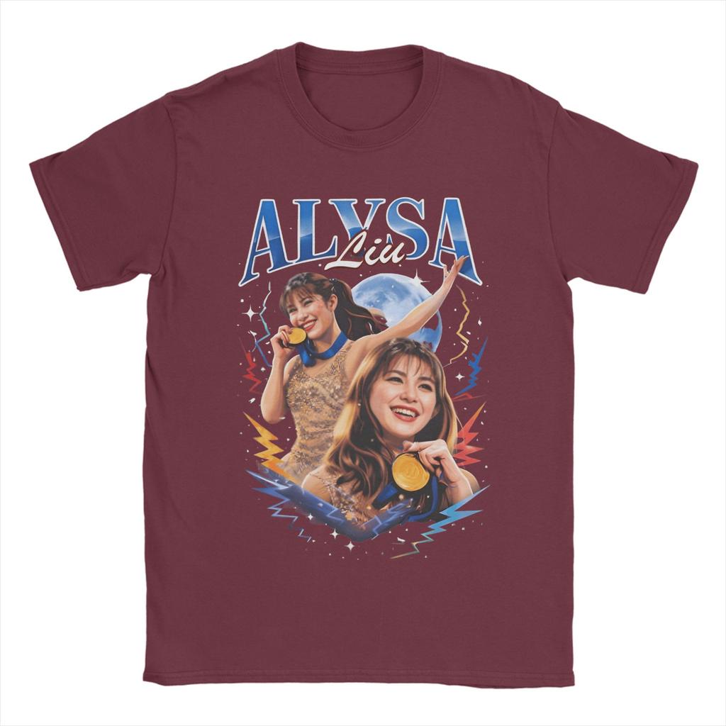 Alysa Liu Vintage Unisexs T Shirts Crazy Tee Shirt Short Sleeve O Neck TShirts Pure Cotton Big Size Clothes