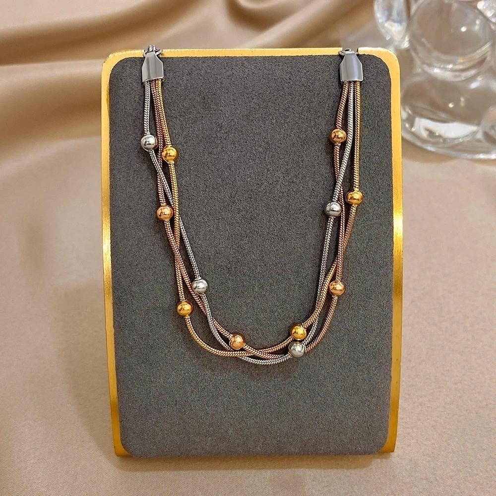 Gold Silver Color Wrap Beaded Bracelets Round Beads Party Jewelry Elegant Wrist Chain Women