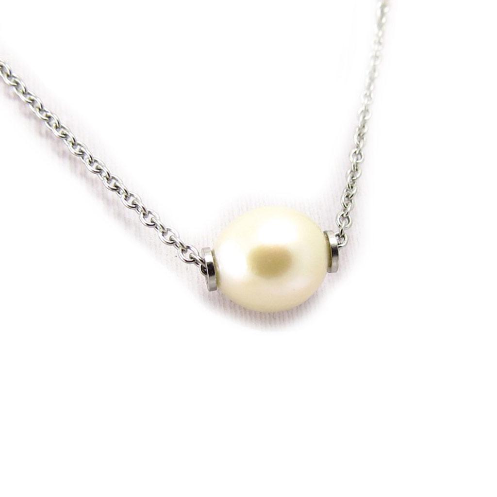 Les Trésors De Lily [K5804] - Silver Necklace 'Eva' Silver White (rhodium-plated) - 10 Mm