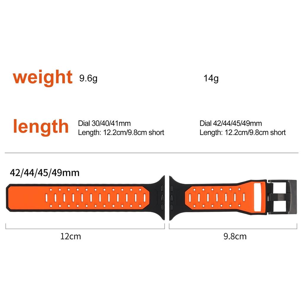 Silicone Strap For Apple Watch Band Ultra 2 49mm Series 9 8 7 45mm Breathable Two-color Bracelet iWatch 6 5 4 SE 44mm 42mm Belt